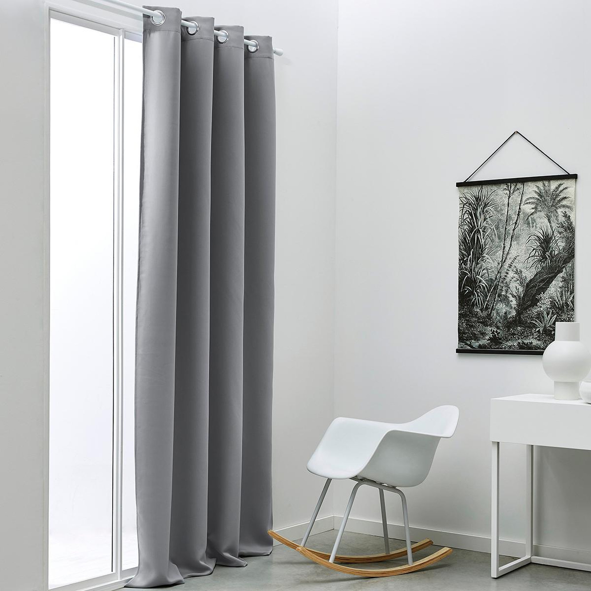 TODAY Rideau occultant en polyester . Coloris disponibles : Blanc, Vert, Beige, Gris