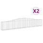 Voir la diapositive 2 : VIDAXL Paniers a gabions arques 2 pcs 400x30x60/80 cm Fer galvanise