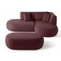 Voir la diapositive 3 : LISA DESIGN Santorini - canapé modulable d'angle droit + pouf - 4 places - en tissu texturé