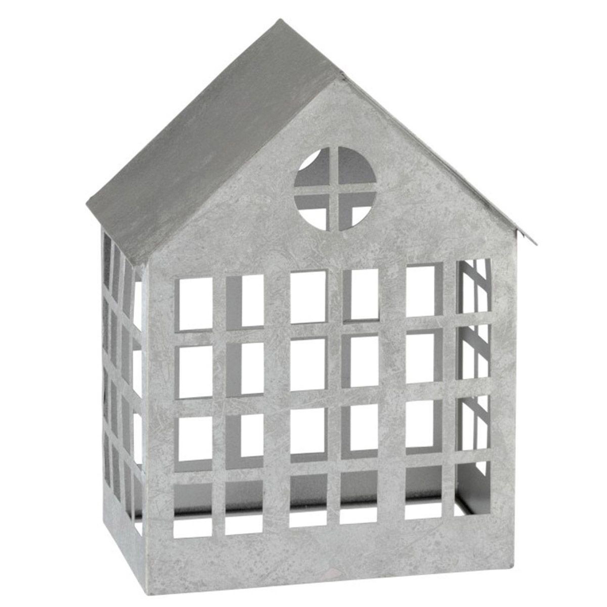 Voir la diapositive 1 : J-LINE Bougeoir en métal  maison delta  28cm argent