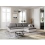 Voir la diapositive 1 : Canapé d'angle réversible convertible en Pu blanc et tissu gris ALIX