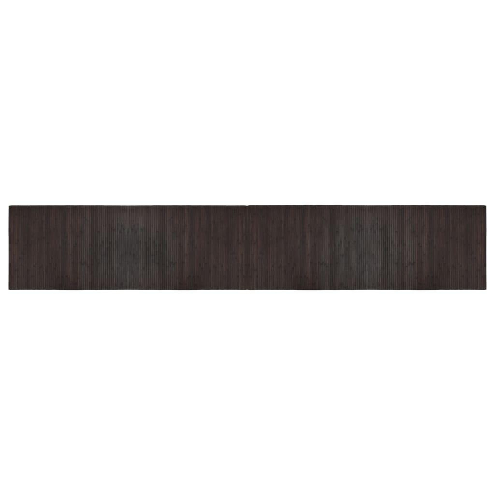 Voir la diapositive 2 : VIDAXL Tapis rectangulaire marron fonce 70x400 cm bambou