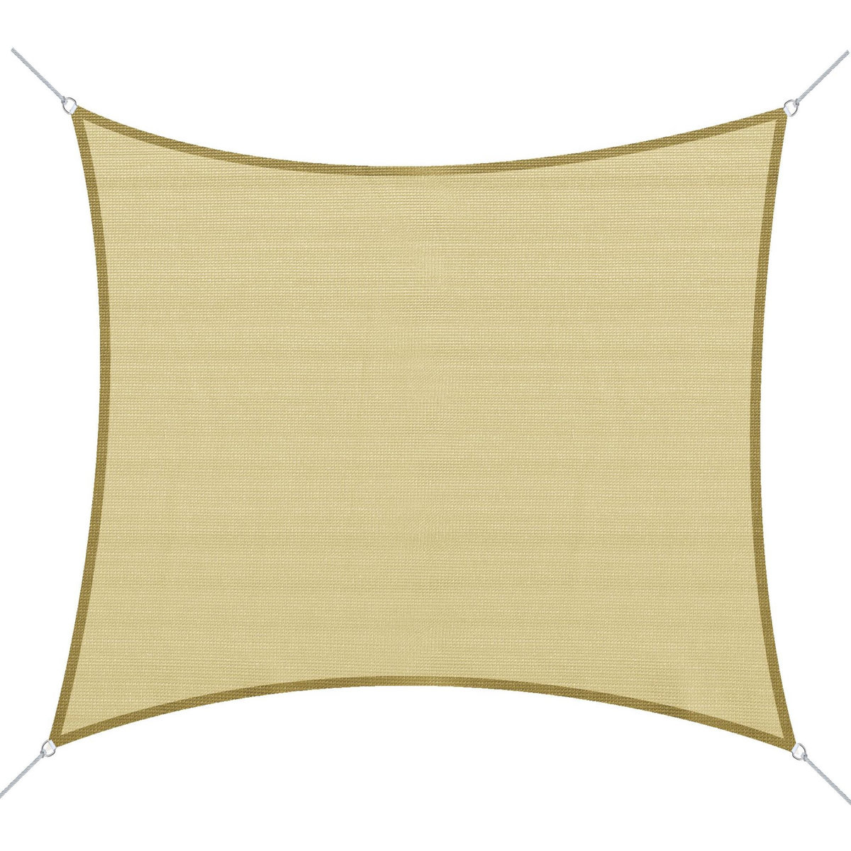 OUTSUNNY Voile d'ombrage rectangulaire 3 x 4 m polyéthylène haute densité résistant aux UV coloris sable
