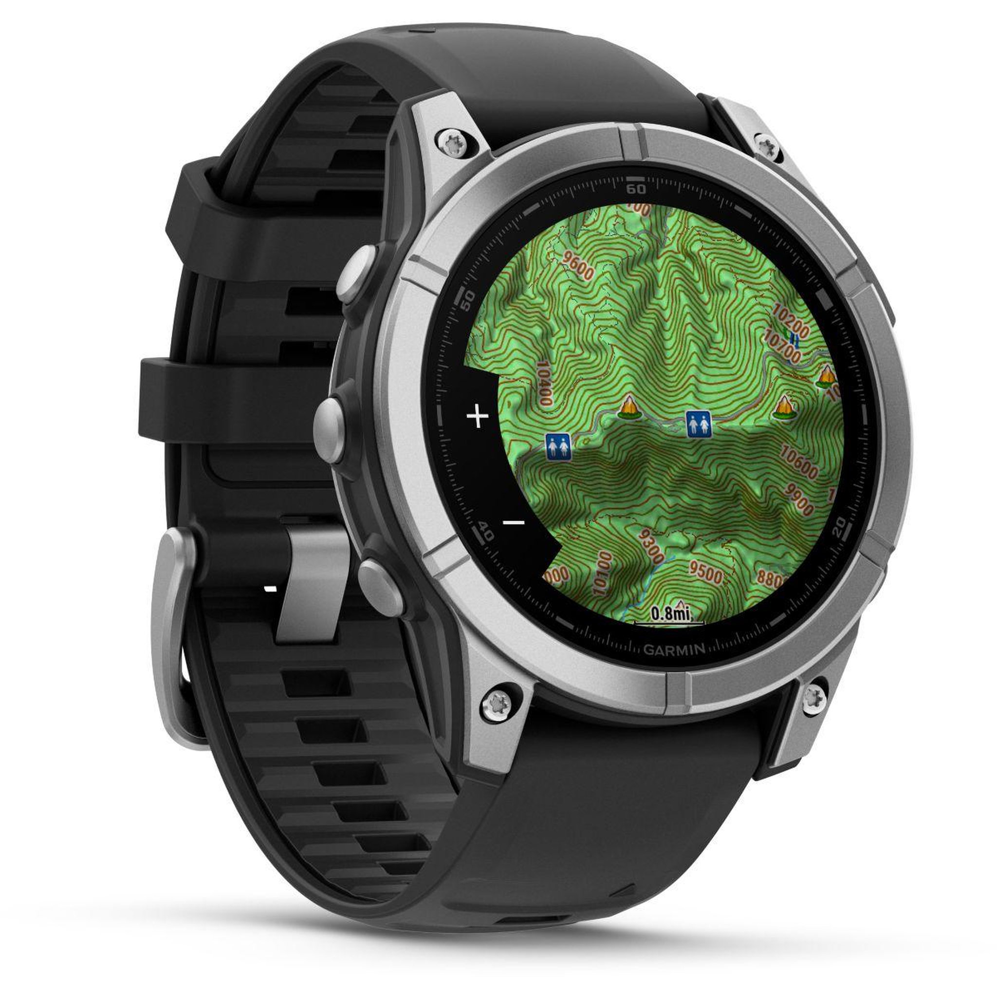 Voir la diapositive 3 : GARMIN Montre sport Fenix E 47mm Acier inox bracelet gris