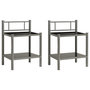 Voir la diapositive 2 : VIDAXL Tables de chevet 2 pcs Gris et noir Metal et verre