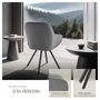 Voir la diapositive 4 : tectake Chaise pivotante avec accoudoirs rembourrée aspect velours gris Lot de 2
