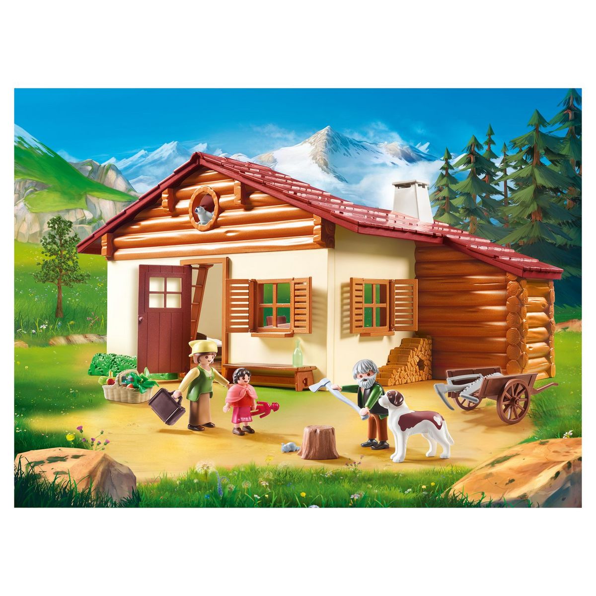 PLAYMOBIL 70253 - Heidi - Heidi avec grand-père et chalet