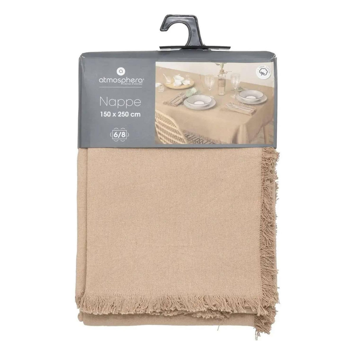 ATMOSPHERA Nappe à franges - 100% coton