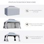 Voir la diapositive 4 : OUTSUNNY Tonnelle barnum pavillon de jardin style colonial double toit toile moustiquaires et toiles amovibles 3,9L x 2,9l x 2,8H m gris