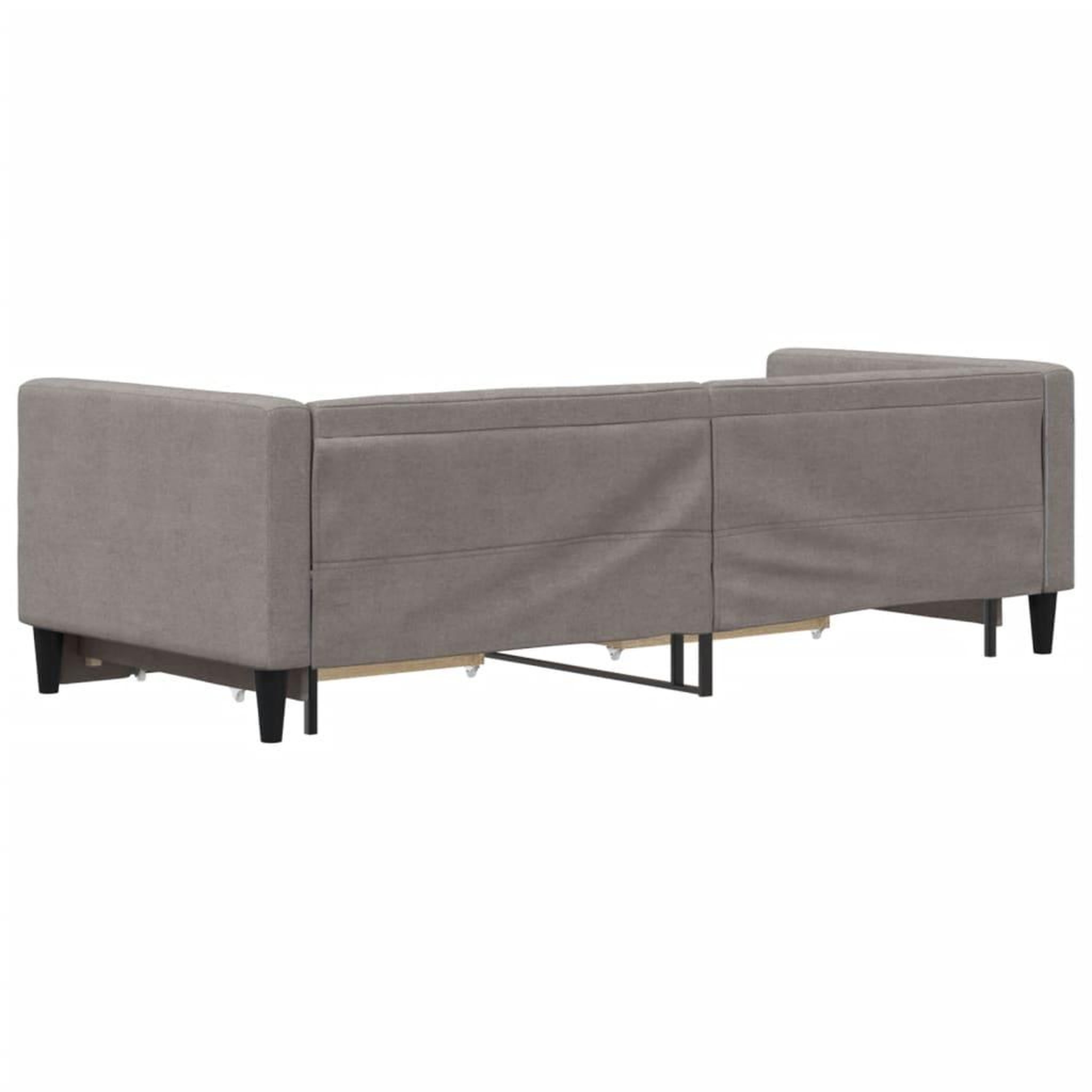Voir la diapositive 5 : VIDAXL Lit de jour avec gigogne et tiroirs sans matelas taupe 80x200cm