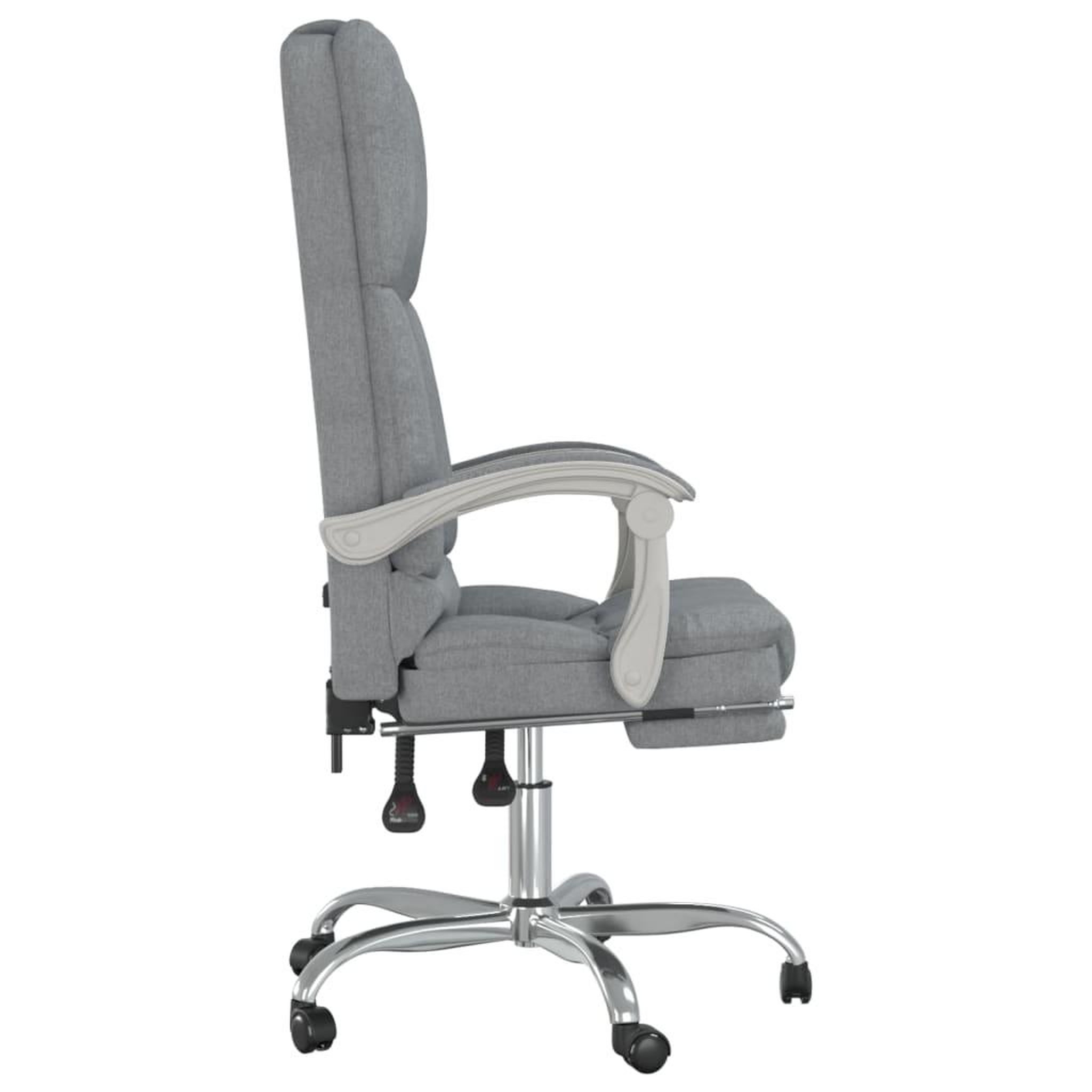 Voir la diapositive 4 : VIDAXL Fauteuil de massage inclinable de bureau Gris clair Tissu