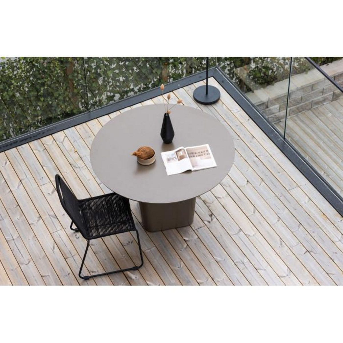 Paris Prix Table de Jardin Ronde  Santa Fe  120cm Marron