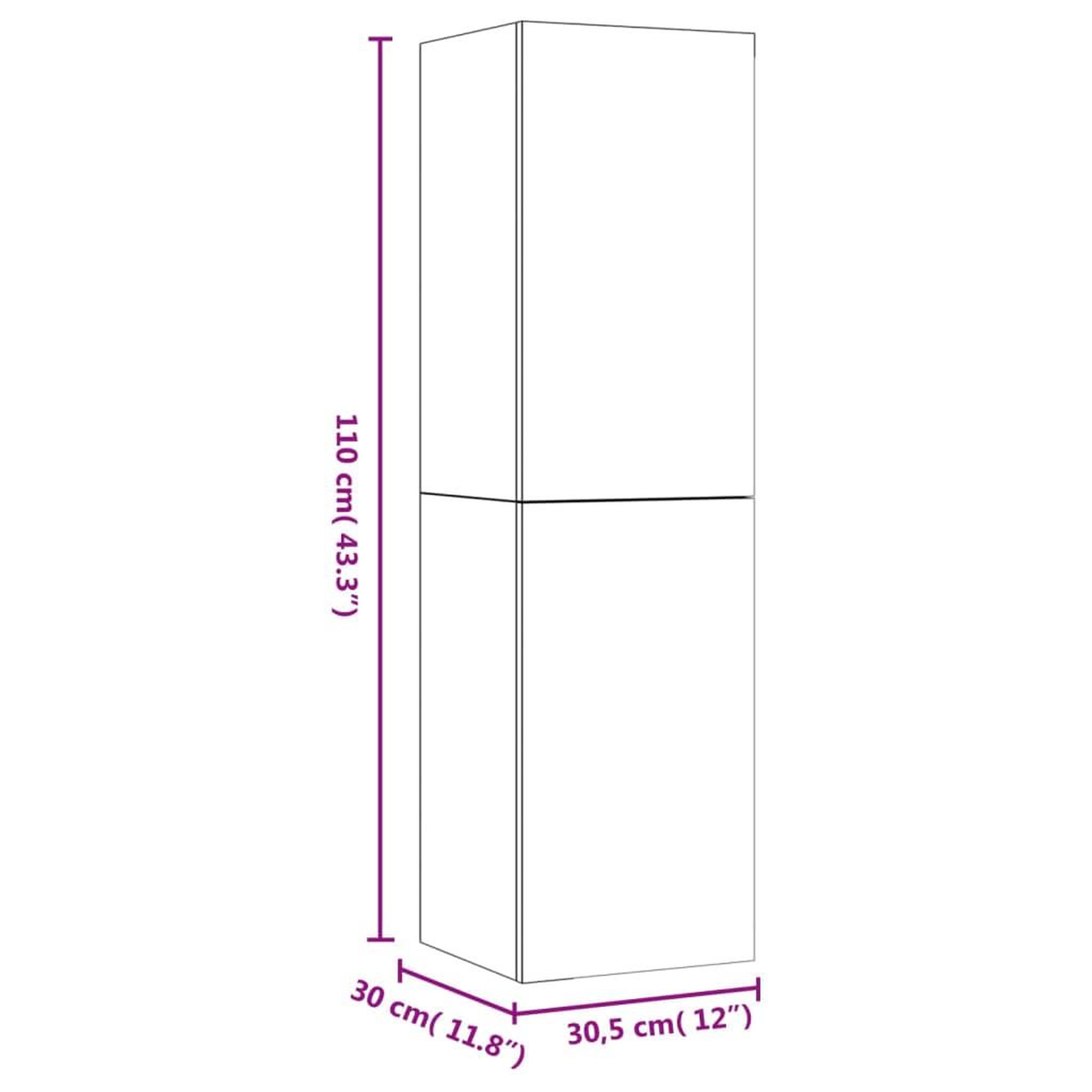 Voir la diapositive 6 : VIDAXL Meubles TV muraux 2 pcs Chene fume 30,5x30x110 cm