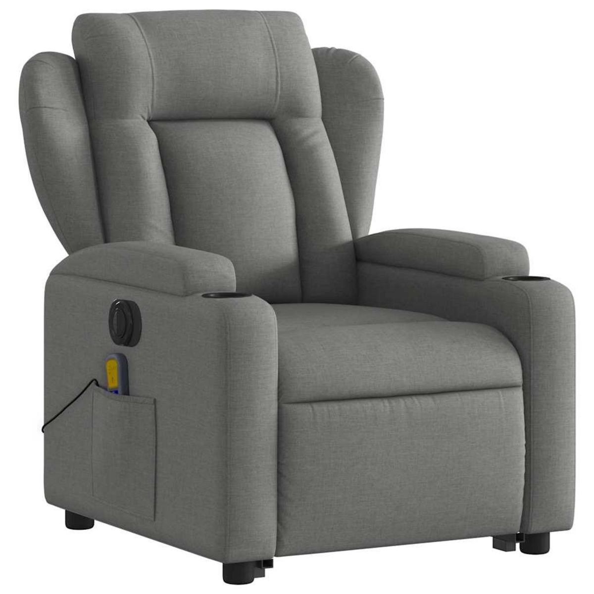 VIDAXL Fauteuil inclinable de massage electrique Gris fonce Tissu