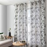 Paris Prix Rideau de Noël à Œillets  Ebène  140x240cm Écru & Anthracite