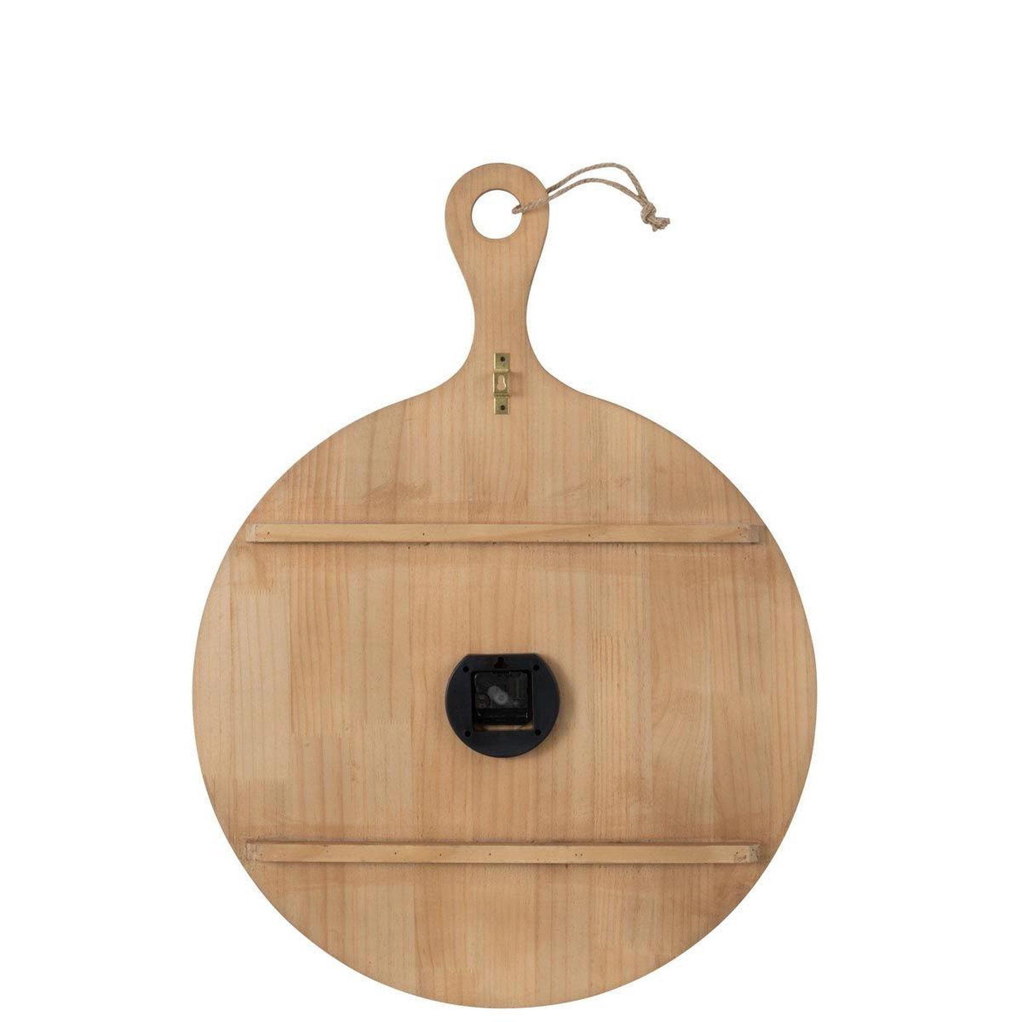 Voir la diapositive 2 : J-LINE Horloge murale en bois  planche  88cm naturel
