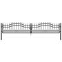 Voir la diapositive 2 : VIDAXL Portail et sommet de lance Noir 406x120 cm Acier enduit poudre