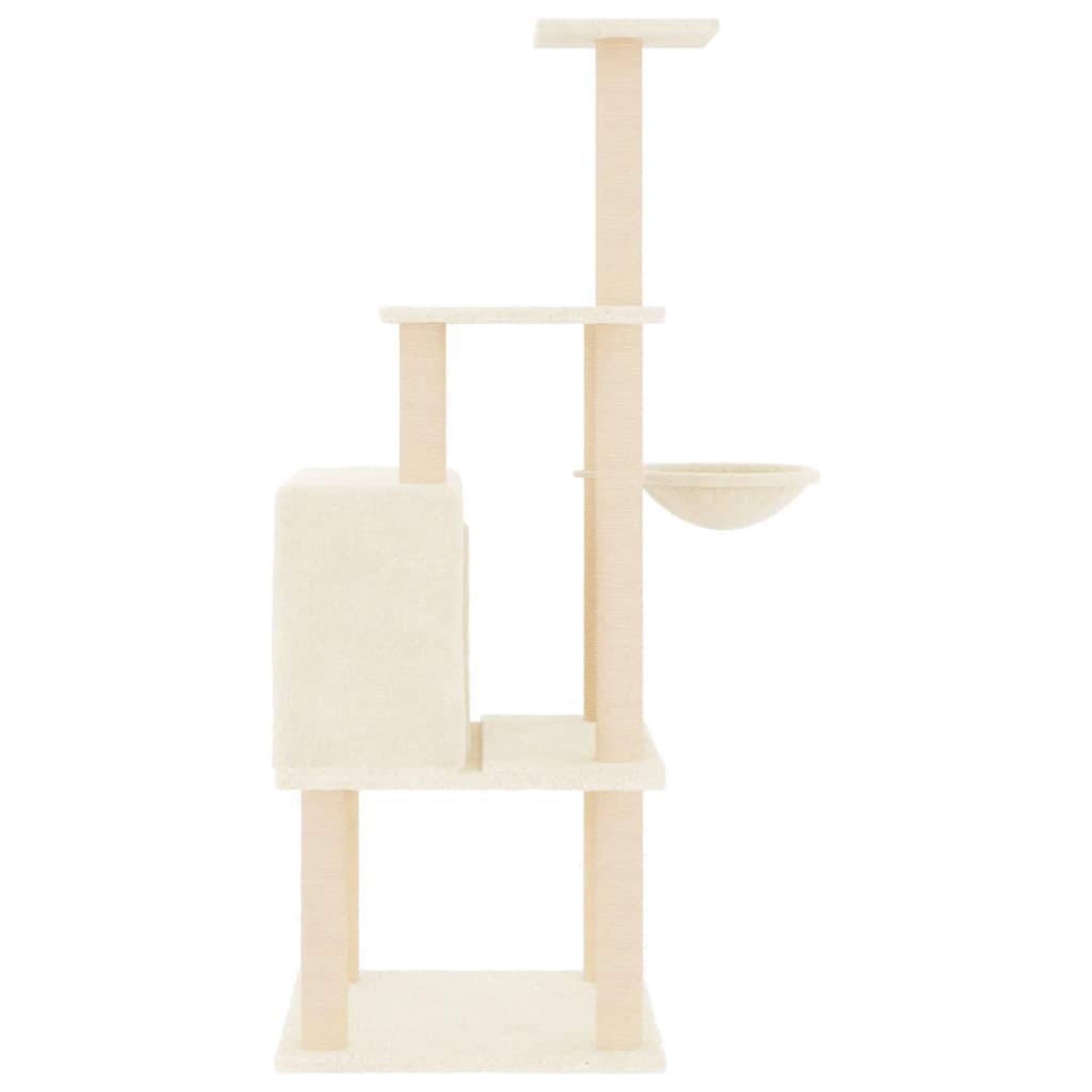 Voir la diapositive 4 : VIDAXL Arbre a chat avec griffoirs en sisal creme 132 cm