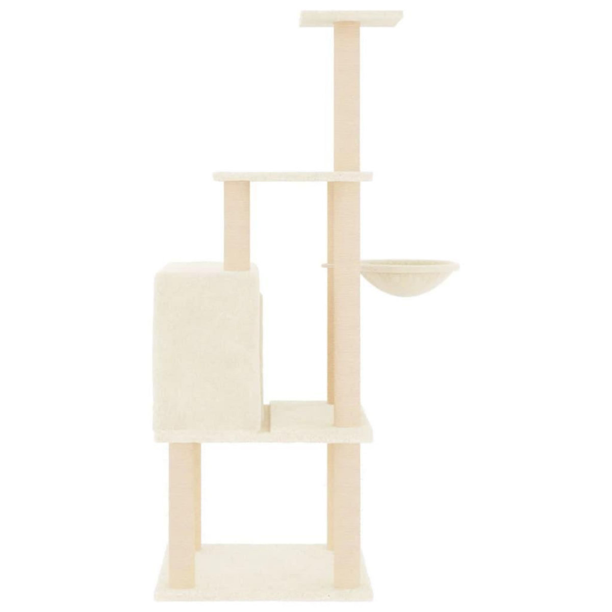 VIDAXL Arbre a chat avec griffoirs en sisal creme 132 cm