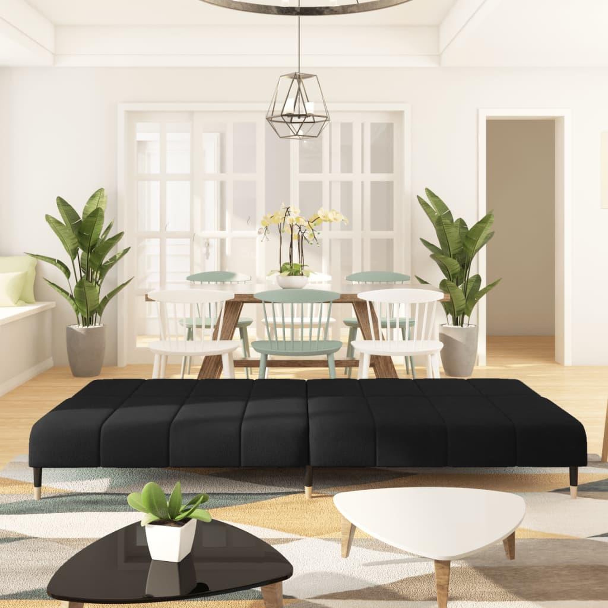 Voir la diapositive 3 : VIDAXL Canape-lit 2 places noir velours
