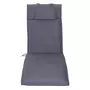OUTSUNNY Outsunny Matelas bain de soleil - coussin de transat - matelas de chaise longue - dim. 198L x 53l x 5H cm - coussin zippé déhoussable - tétière, cordons d'attache - polyester gris