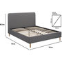 Voir la diapositive 3 : Habitat et Jardin Lit double en tissu  Louise  - 140 x 190 cm - Gris