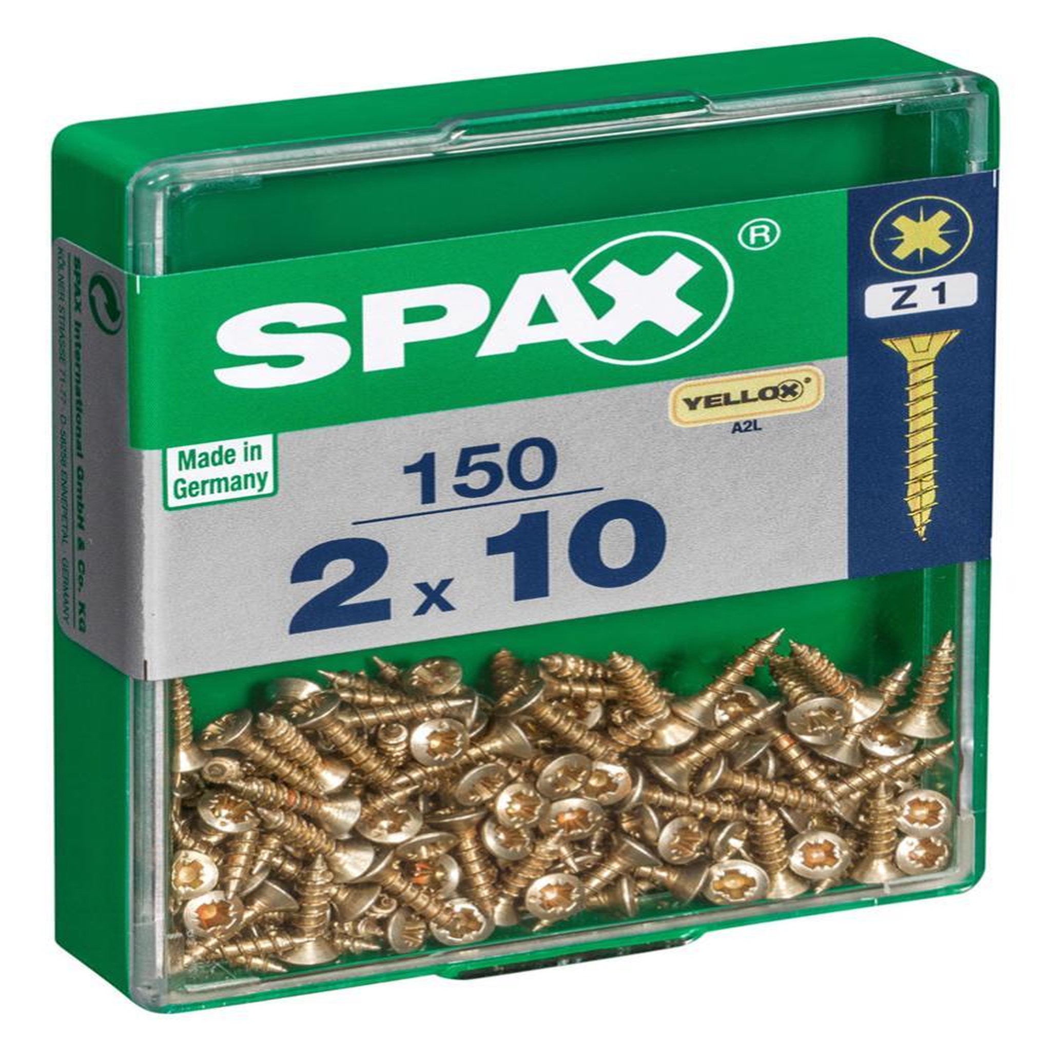 CENTRALE BRICO Lot de 150 vis acier tête fraisée pozidriv SPAX, Diam.2 mm x L.10 mm