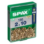 CENTRALE BRICO Lot de 150 vis acier tête fraisée pozidriv SPAX, Diam.2 mm x L.10 mm