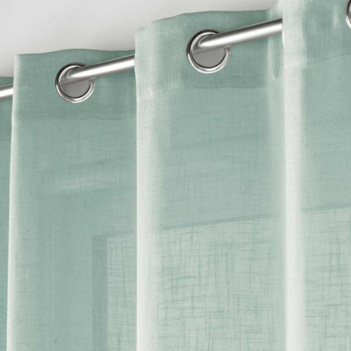 Paris Prix Rideau Voilage à Œillets  Cloris  140x240cm Bleu