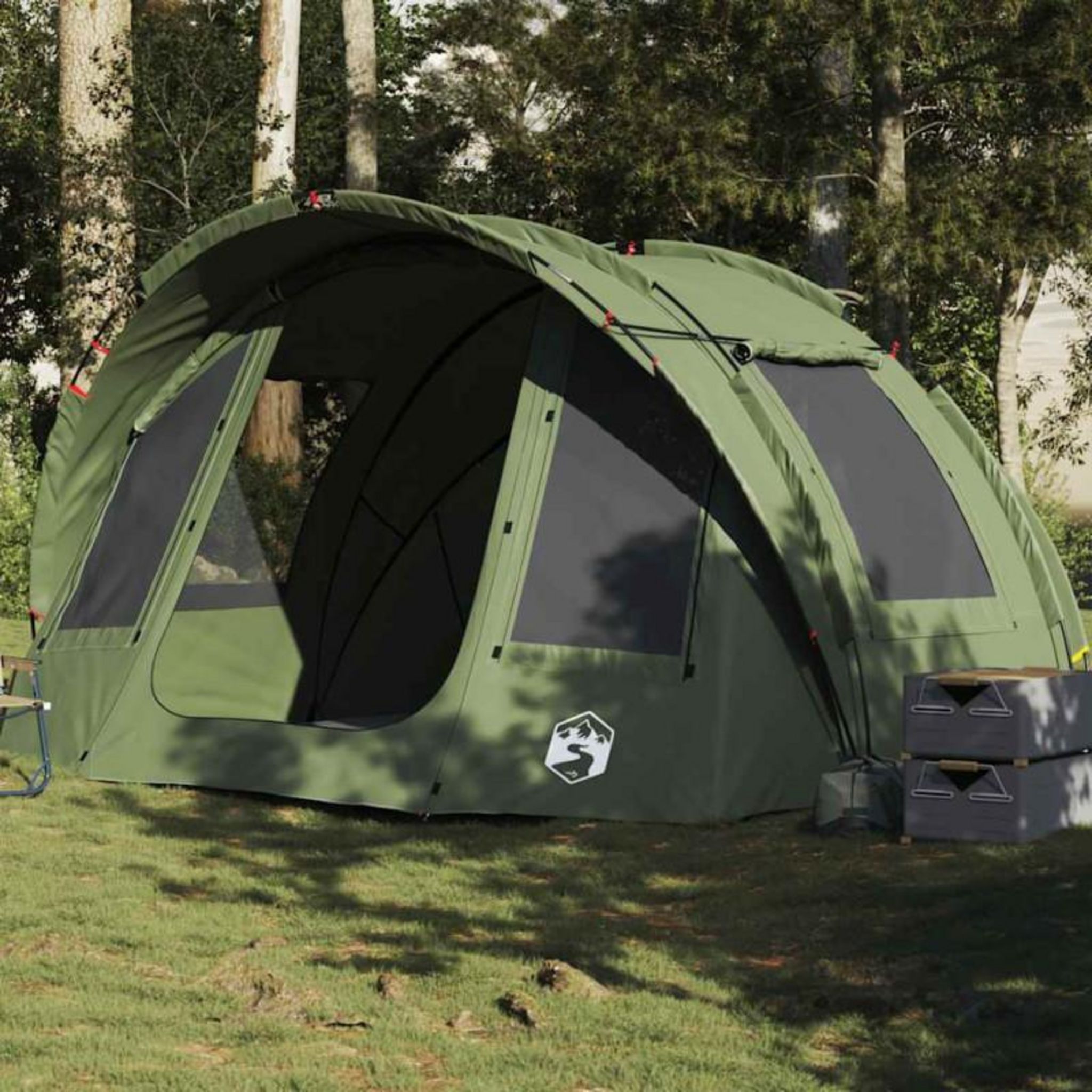 Tente de pêche 5 personnes vert olive imperméable vidaXL