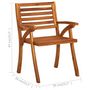 Voir la diapositive 6 : VIDAXL Chaises de jardin lot de 3 Bois d'acacia solide