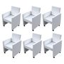 Voir la diapositive 2 : VIDAXL Chaises a manger lot de 6 blanc similicuir