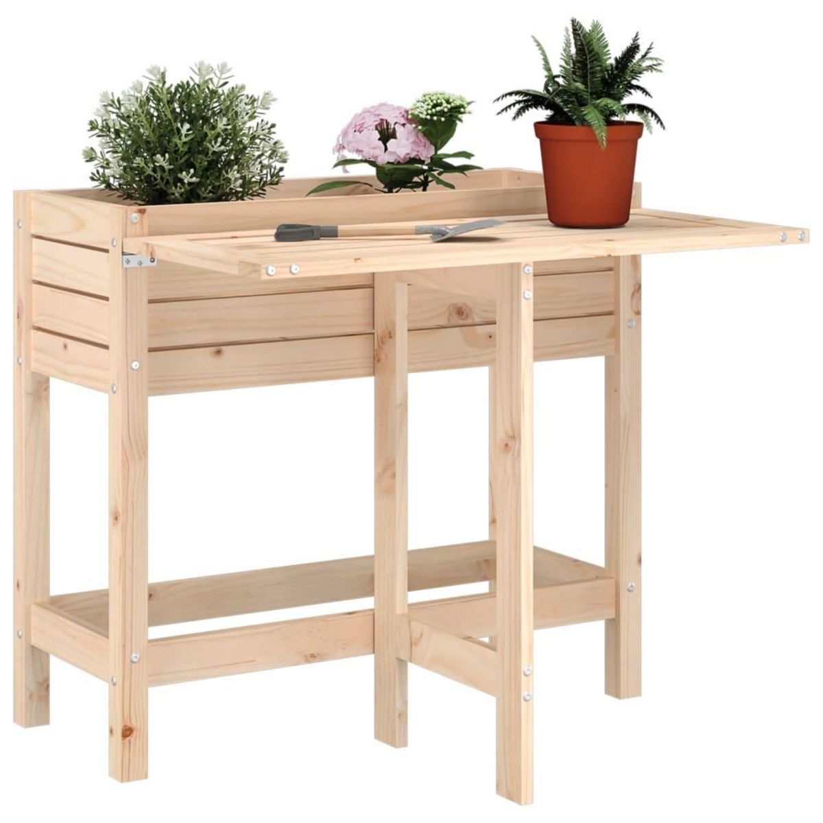 VIDAXL Jardiniere avec dessus de table pliable bois de pin massif
