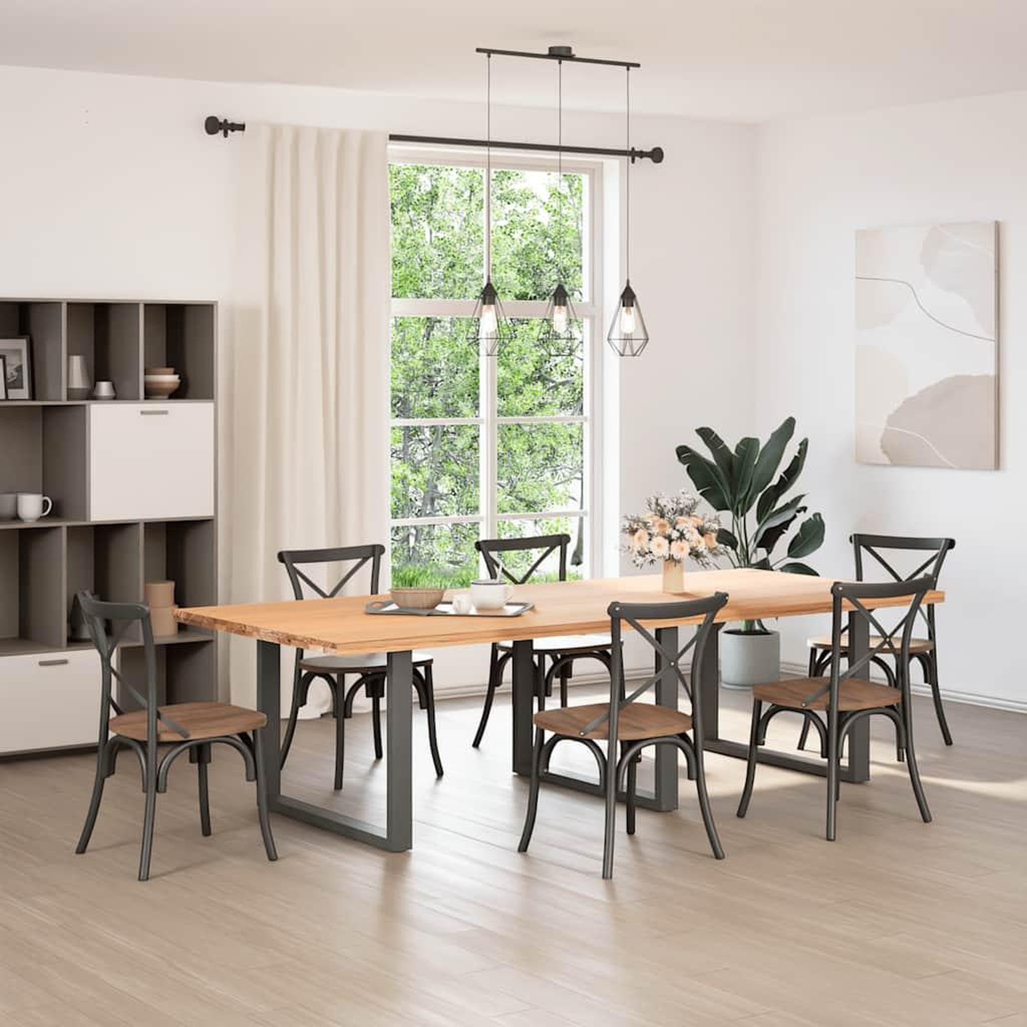 Voir la diapositive 2 : VIDAXL Pieds de table a manger forme de U 2 pcs 100x(72-73) cm acier