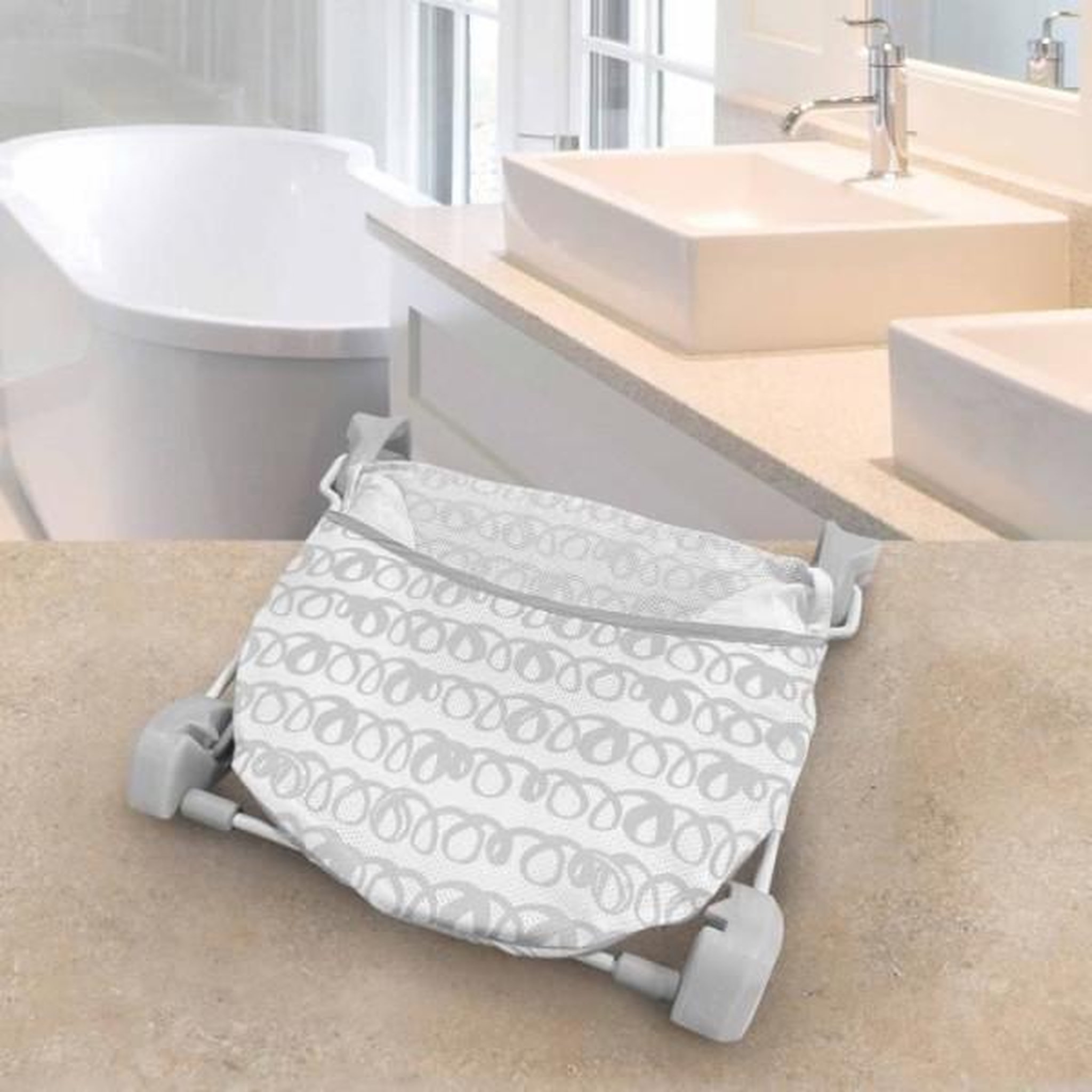Voir la diapositive 4 : MARKET24 Transat - anneau ingenuity  de bain pour bébé pliable gris