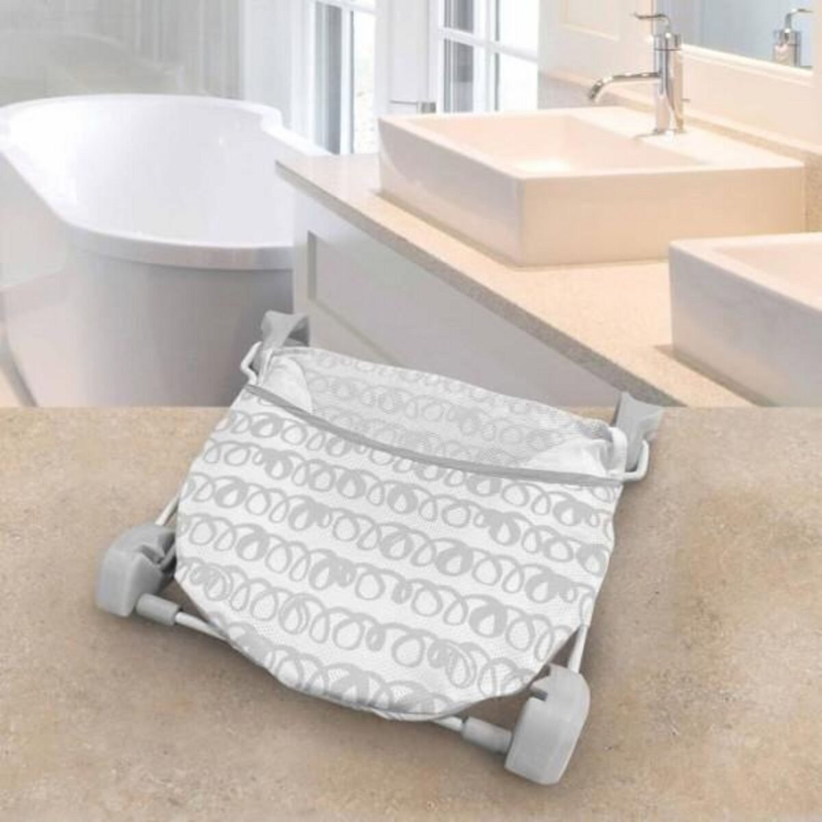 MARKET24 Transat - Anneau INGENUITY  de bain pour bébé pliable gris