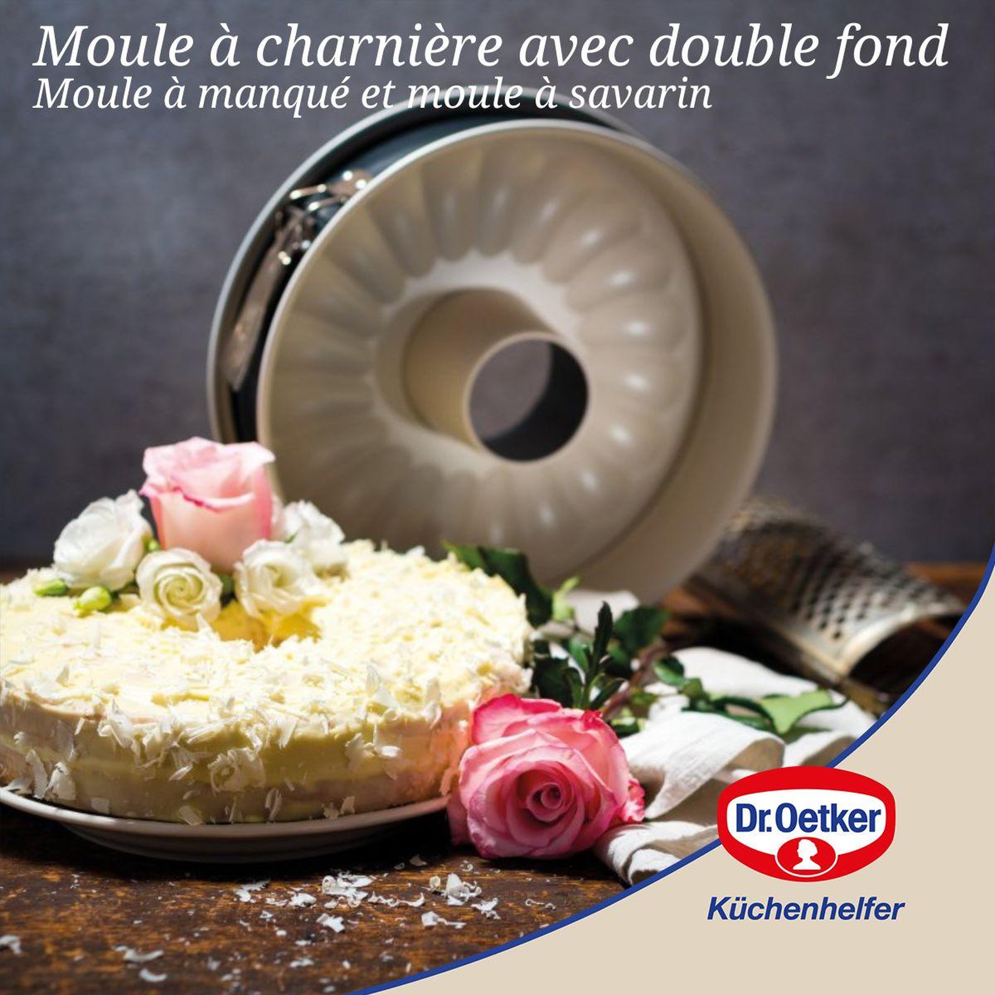 Voir la diapositive 2 : DR.OETKER Moule à manqué et à savarin double fond 28 cm dr.oetker back trend