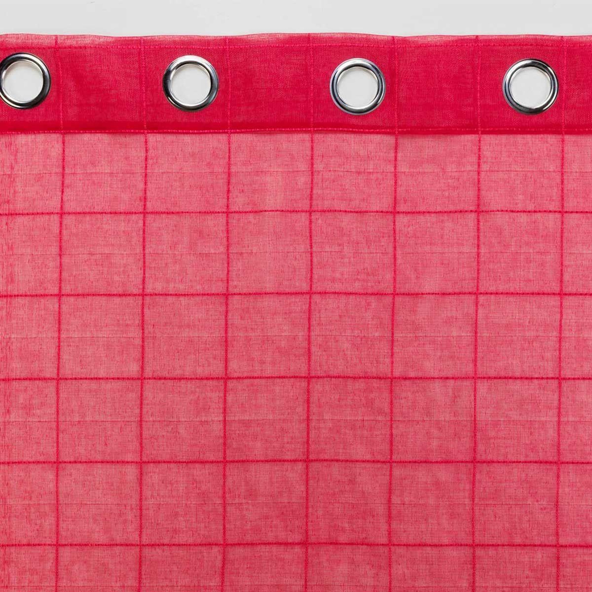 Voir la diapositive 3 : Douceur d'Intérieur Rideau voilage à œillets  eulalie  140x240cm rouge