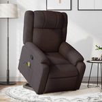VIDAXL Fauteuil inclinable de massage Marron fonce Tissu