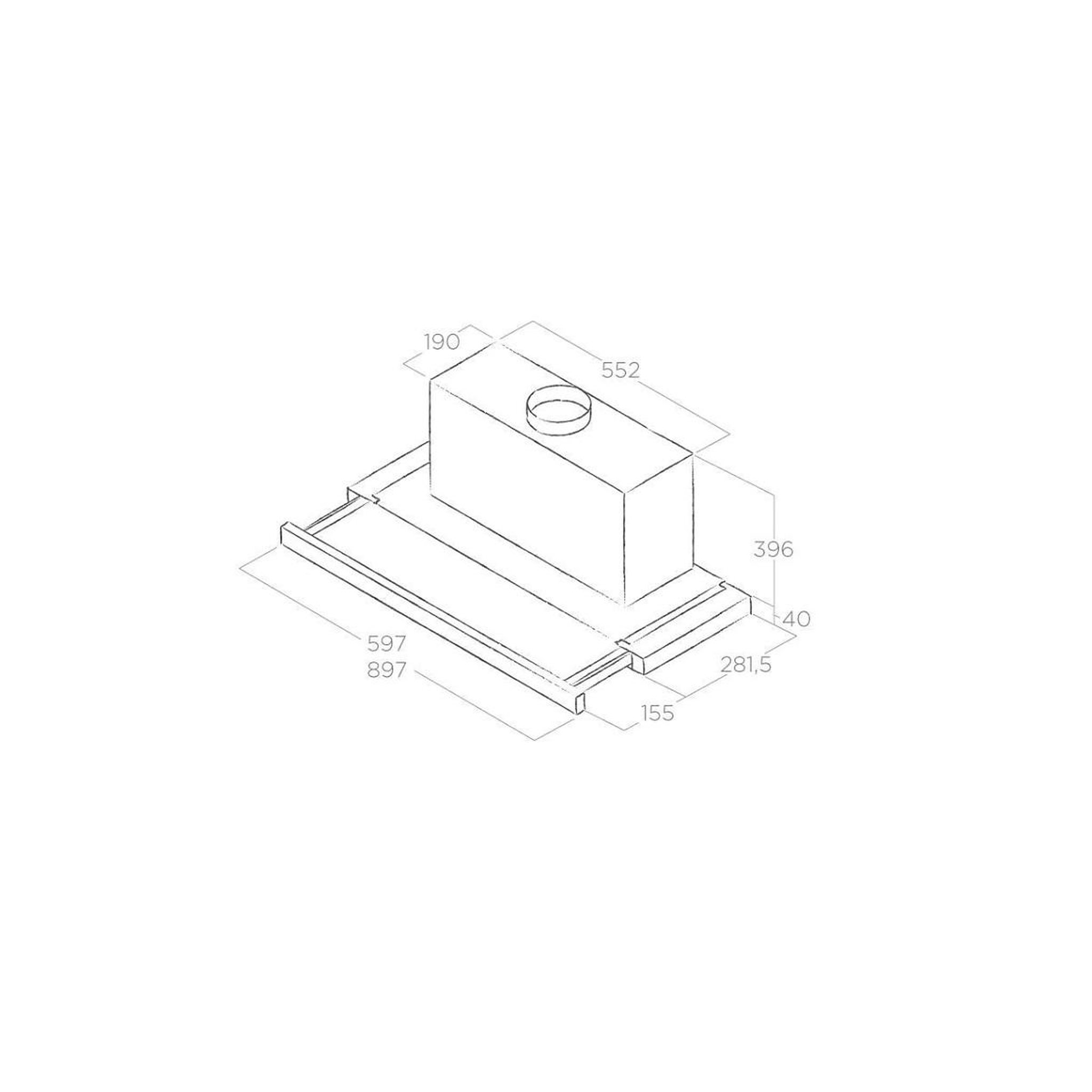 Voir la diapositive 4 : ELICA Hotte escamotable 90cm 63db 535m3/h inox - elite35grixa90