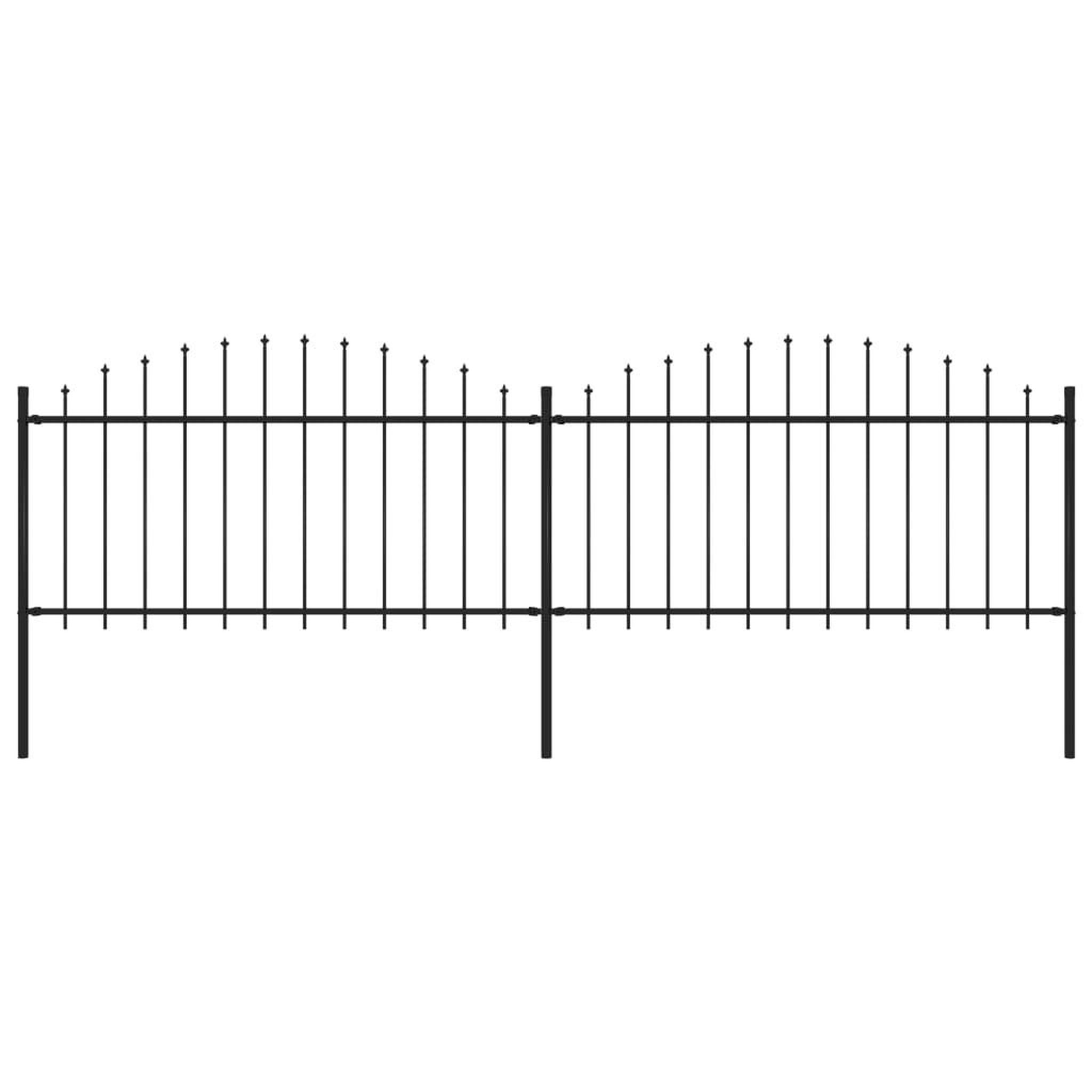 VIDAXL Cloture de jardin a dessus en lance Acier (1,25-1,5)x3,4 m Noir