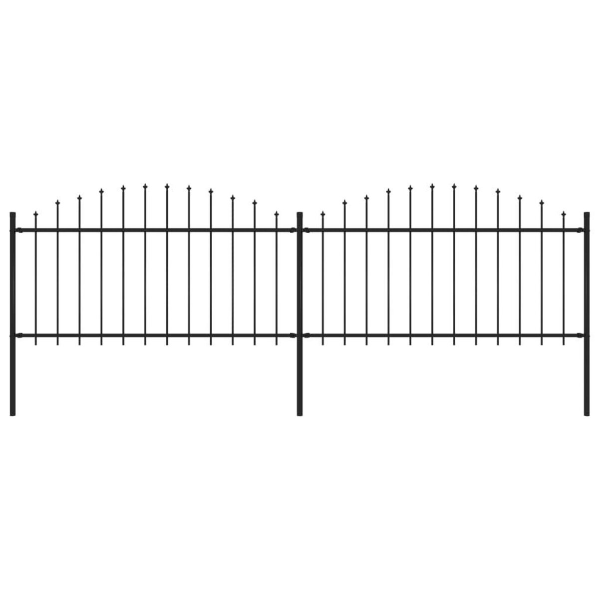 VIDAXL Cloture de jardin a dessus en lance Acier (1,25-1,5)x3,4 m Noir