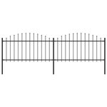 VIDAXL Cloture de jardin a dessus en lance Acier (1,25-1,5)x3,4 m Noir