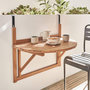 Voir la diapositive 2 : SWEEEK Table d'appoint en bois pour balcon. semi-arrondie. rabattable. hauteur ajustable