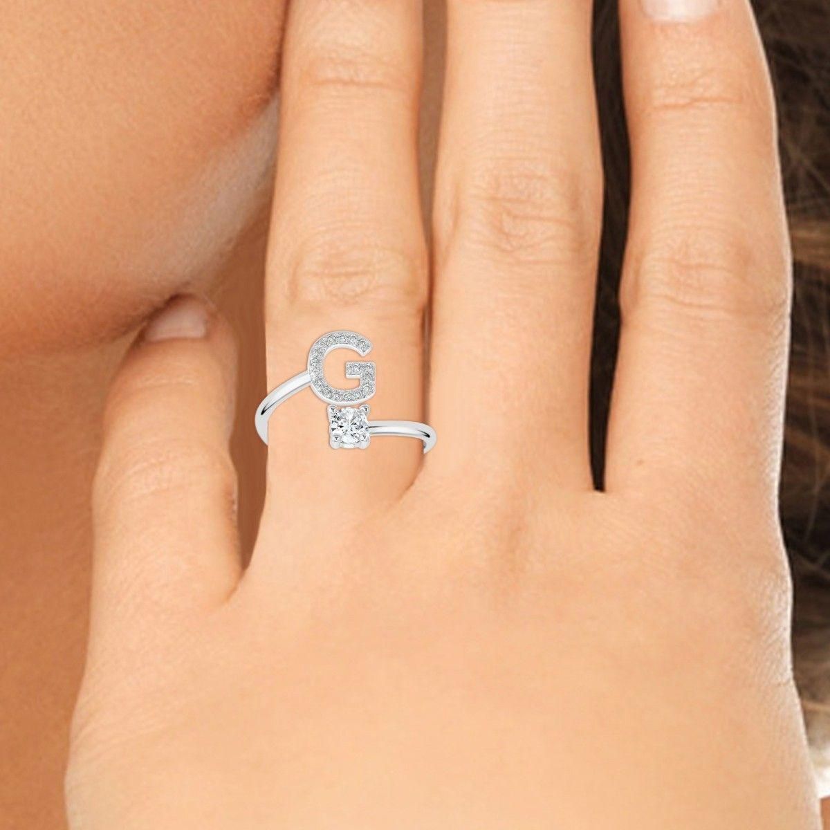 SC CRYSTAL Bague lettre G ajustable SC Crystal ornée de Zirconium