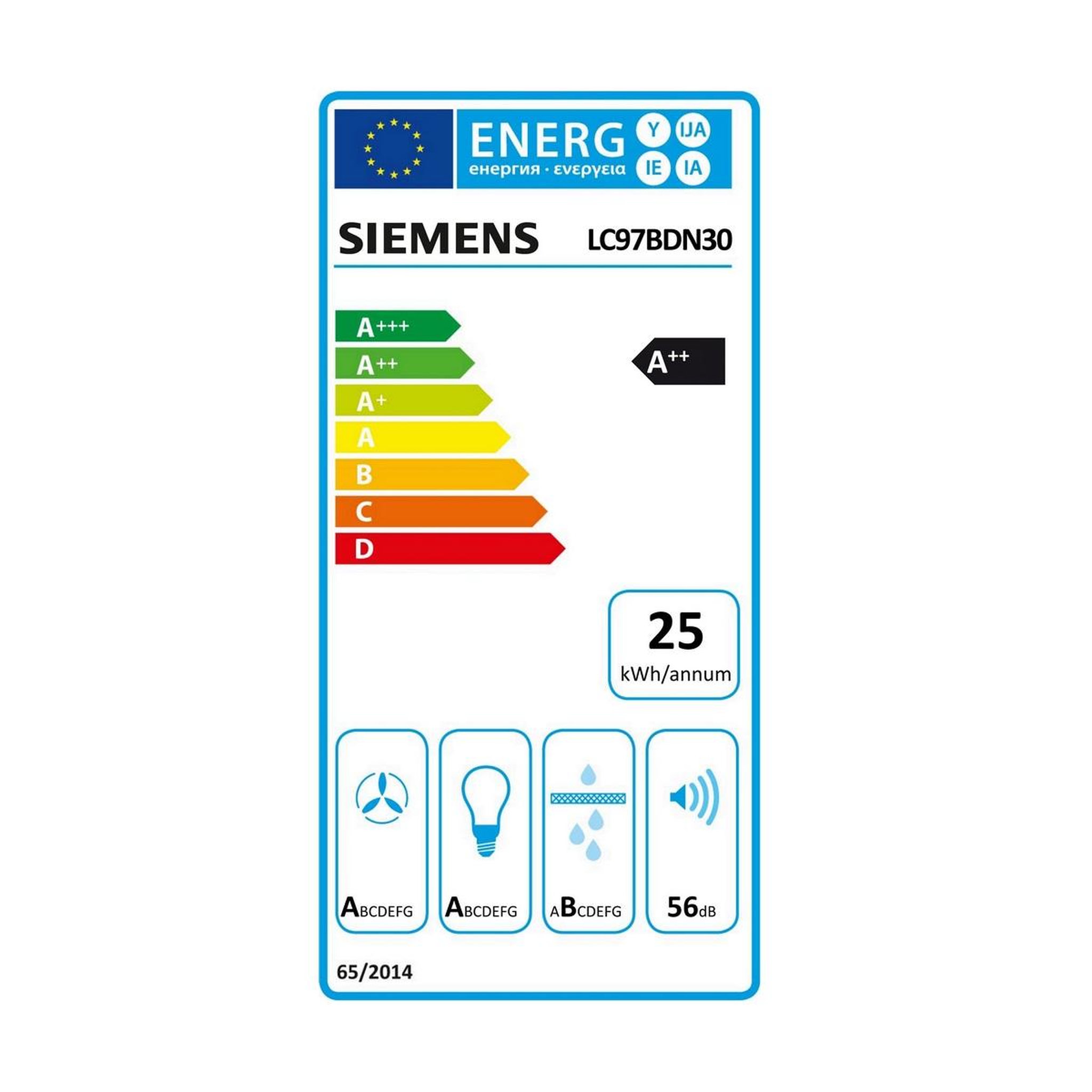 Voir la diapositive 2 : Siemens Hotte décorative murale 90cm 399 m3/h inox - lc97bdn30