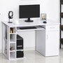 Voir la diapositive 2 : HOMCOM Bureau informatique multimédia multi-rangements avec étagère tiroir tablette clavier MDF 120 x 60 x 74 cm blanc