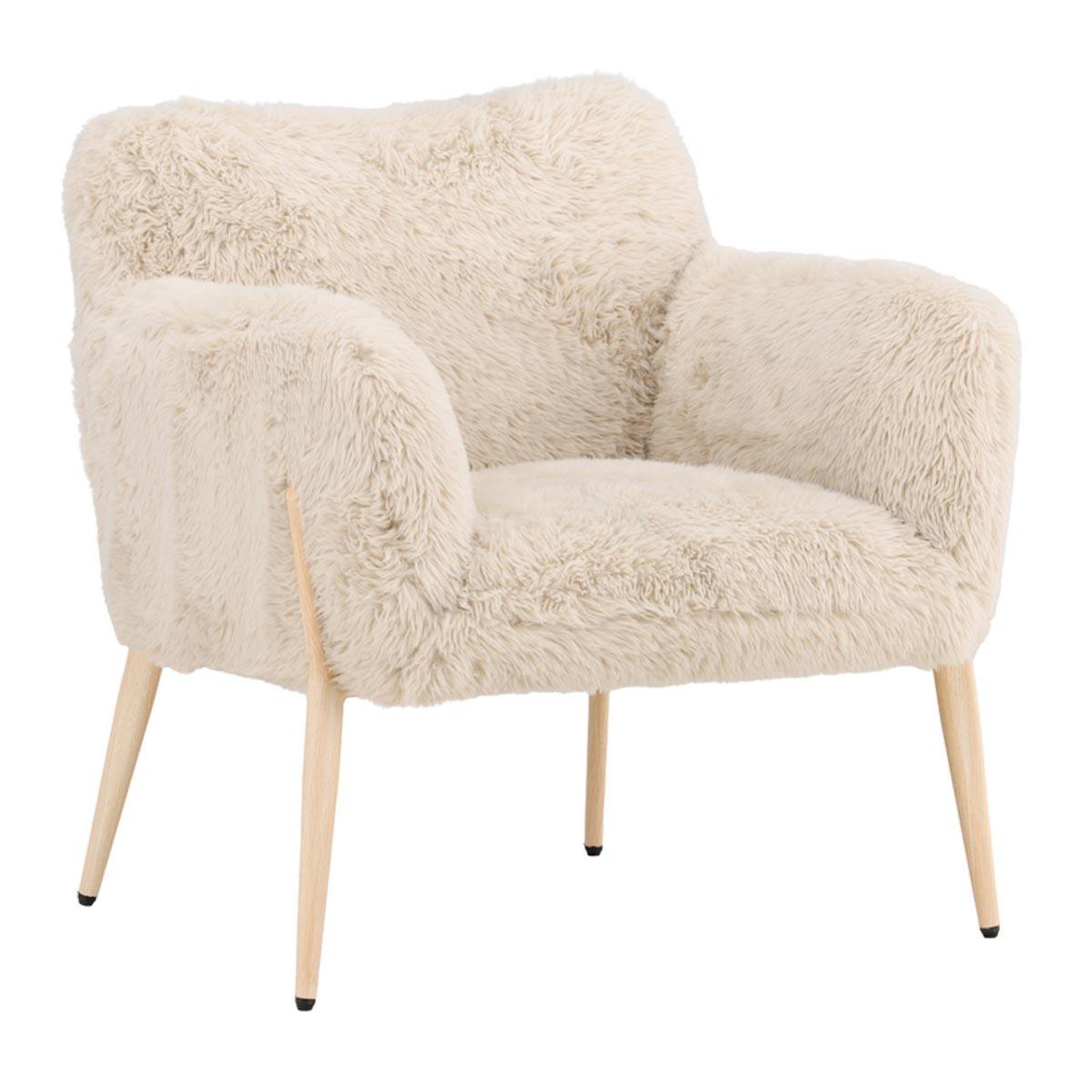 Paris Prix Fauteuil imitation fourrure  zenzi  78cm beige