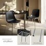 Voir la diapositive 4 : tectake Chaises en plastique grande coupe en plastique noir/gris chrome Lot de 2