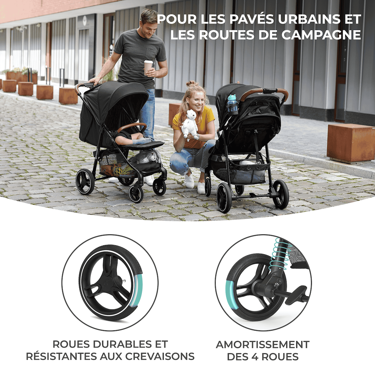 KINDERKRAFT Poussette grande pratique et confortable